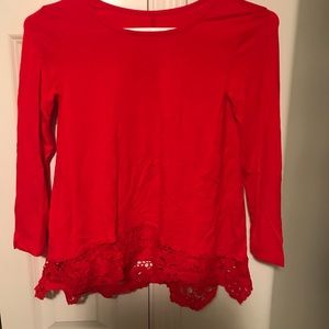 Girls (10/12) tunic with lace hem